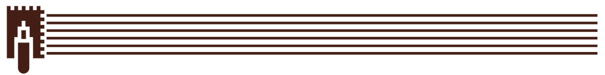 trowel with adhesive lines dark brown