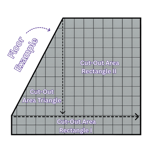 drawing floor tiling area